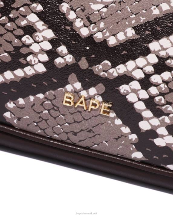 A Bathing Ape Kvinder slange mønster håndtaske HH6J1108 beige