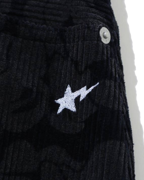 A Bathing Ape Kvinder solid camo fløjls nederdel HH6J1026 Marine blå