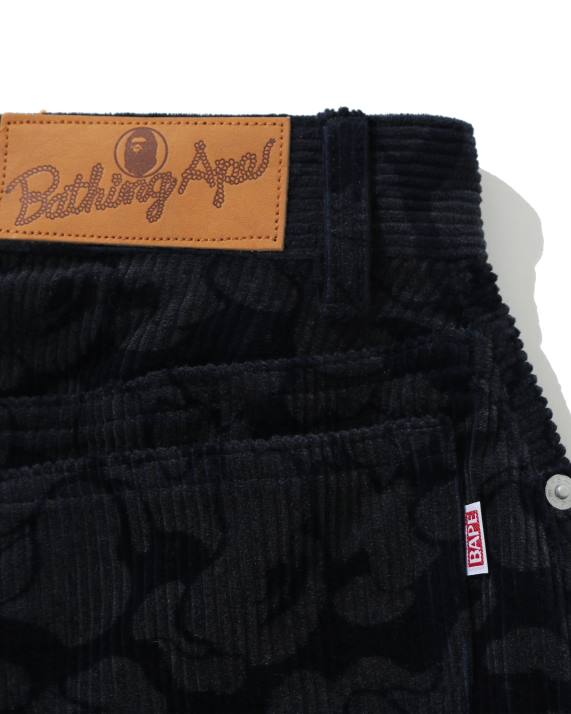 A Bathing Ape Kvinder solid camo fløjls nederdel HH6J1026 Marine blå