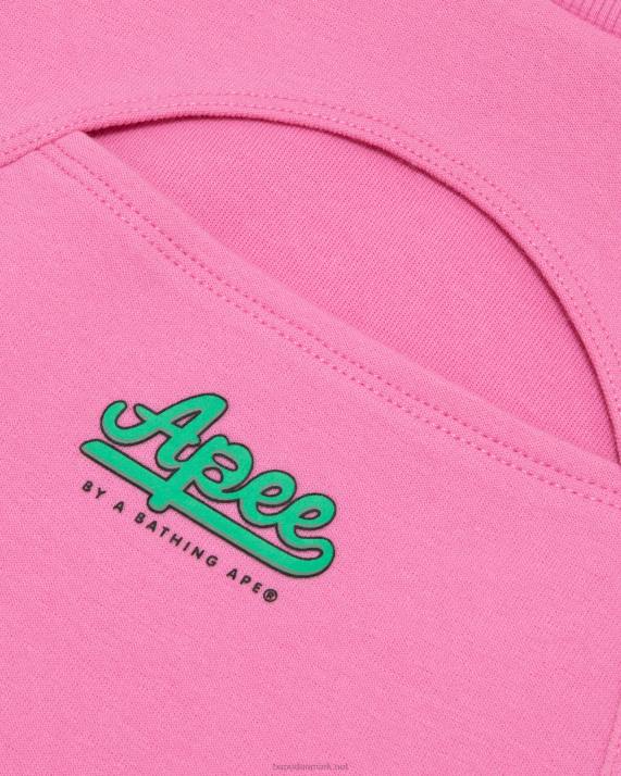 A Bathing Ape Kvinder sweatshirt med croppet logo HH6J944 lyserød