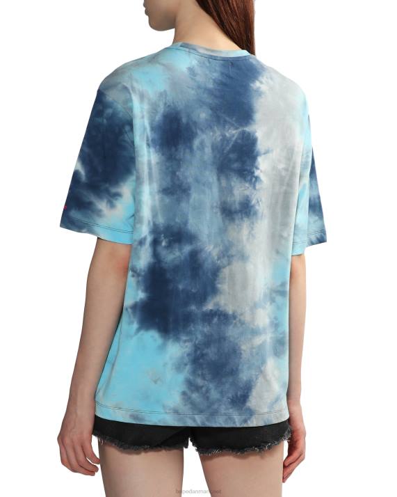 A Bathing Ape Kvinder tie-dye grafisk slids-t-shirt HH6J847 blå