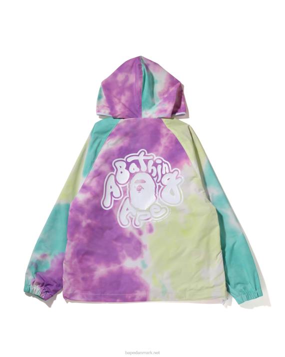 A Bathing Ape Kvinder tie-dye oversized hættetrøjejakke med fuld lynlås HH6J995 caise