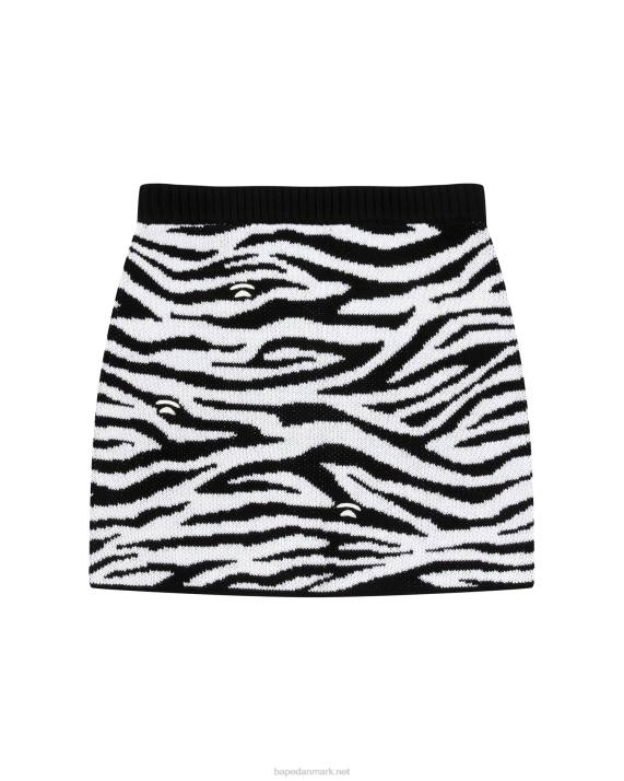 A Bathing Ape Kvinder zebra mønster strik nederdel HH6J1038 sort