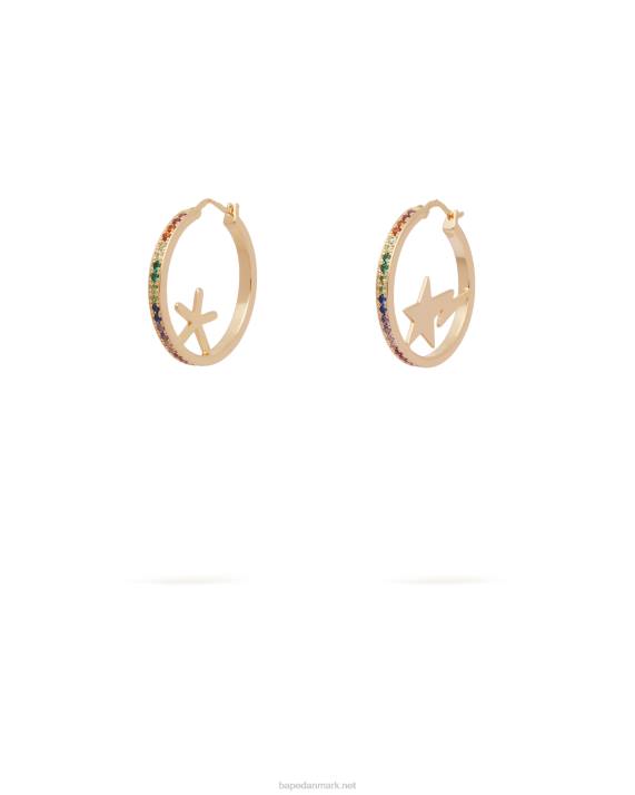 A Bathing Ape Kvinder øreringe i krystal med logo HH6J1113 guld
