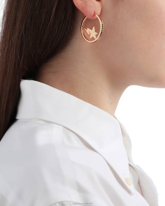 A Bathing Ape Kvinder øreringe i krystal med logo HH6J1113 guld