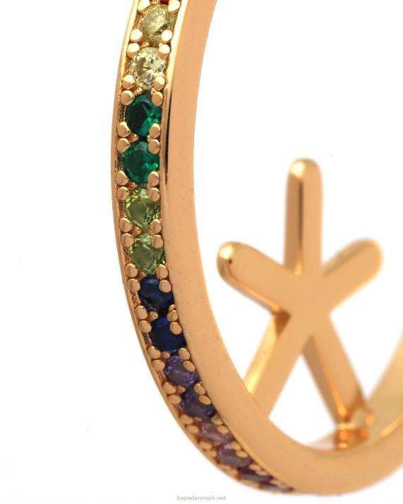A Bathing Ape Kvinder øreringe i krystal med logo HH6J1113 guld