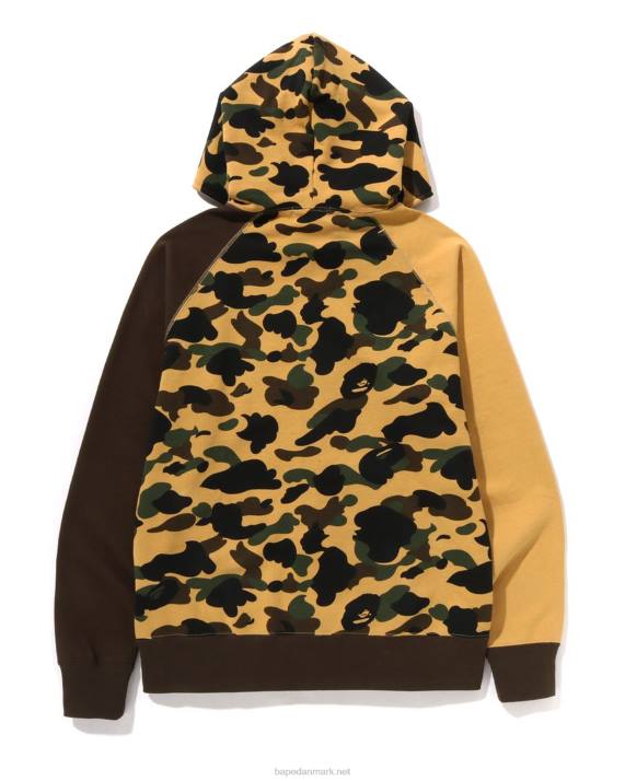 A Bathing Ape Mænd 1 camo crazy college hættetrøje med fuld lynlås HH6J255 gul
