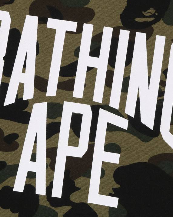 A Bathing Ape Mænd 1 camo crazy relaxed fit crewneck HH6J286 militærgrøn