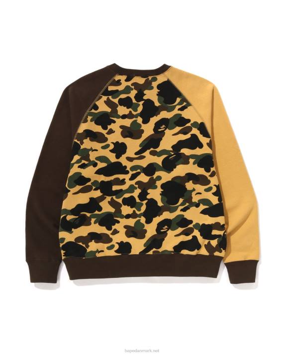 A Bathing Ape Mænd 1 camo crazy relaxed fit crewneck HH6J287 gul