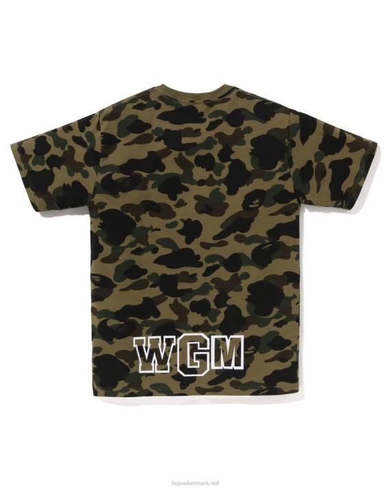A Bathing Ape Mænd 1 camo haj t-shirt HH6J240 militærgrøn