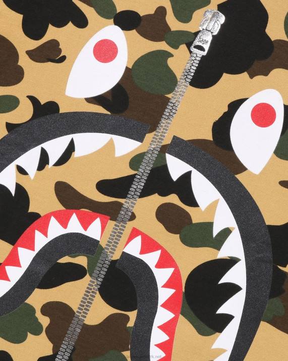 A Bathing Ape Mænd 1 camo haj t-shirt HH6J241 gul
