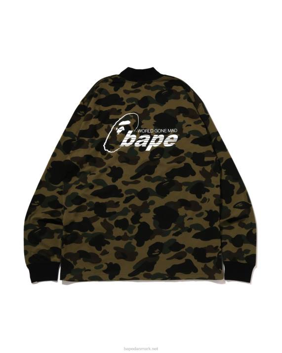 A Bathing Ape Mænd 1 camo mock neck afslappet pasform t-shirt HH6J140 militærgrøn