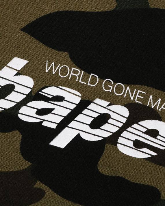 A Bathing Ape Mænd 1 camo mock neck afslappet pasform t-shirt HH6J140 militærgrøn