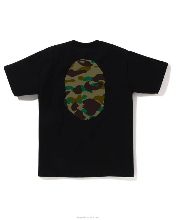 A Bathing Ape Mænd 1 camo-t-shirt med stort hoved HH6J1 sort