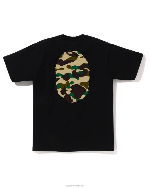 A Bathing Ape Mænd 1 camo-t-shirt med stort hoved HH6J2 sort