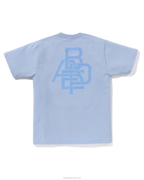A Bathing Ape Mænd T-shirt med pigment logo HH6J157 Himmelblå