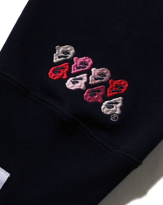 A Bathing Ape Mænd abc camo patch afslappet pasform rund hals HH6J201 Marine blå