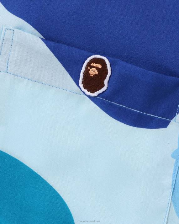A Bathing Ape Mænd abc camo skjorte med åben krave HH6J120 lyseblå