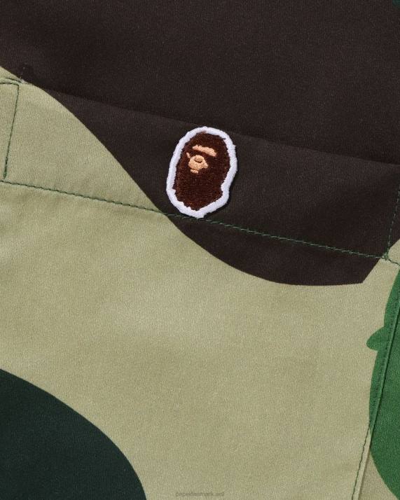 A Bathing Ape Mænd abc camo skjorte med åben krave HH6J121 militærgrøn