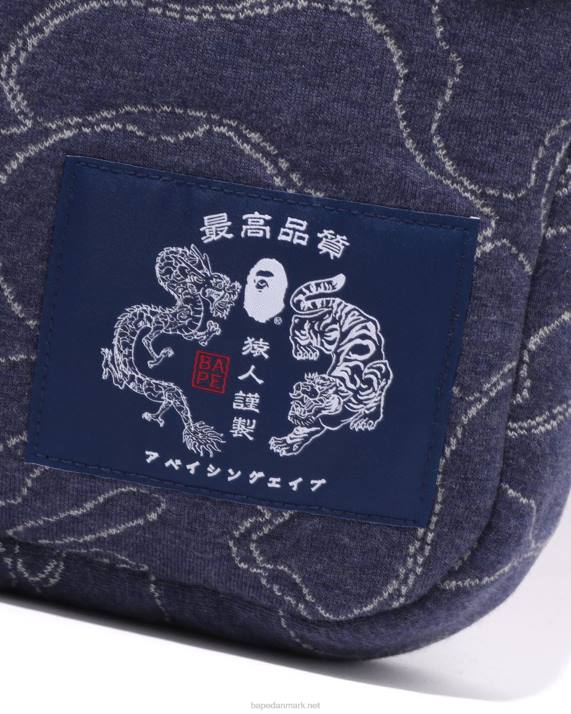 A Bathing Ape Mænd abc camo skuldertaske HH6J421 Marine blå