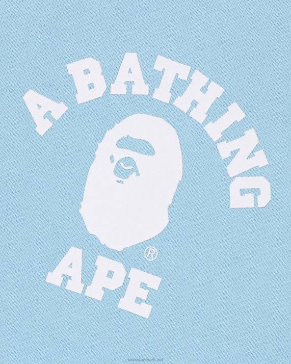 A Bathing Ape Mænd college afslappet pasform hættetrøje med fuld lynlås HH6J233 lyseblå