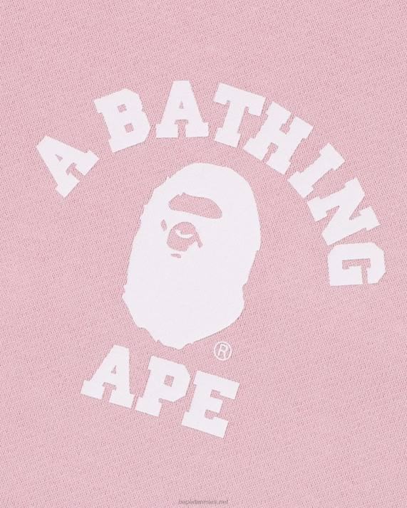 A Bathing Ape Mænd college afslappet pasform hættetrøje med fuld lynlås HH6J236 lyserød