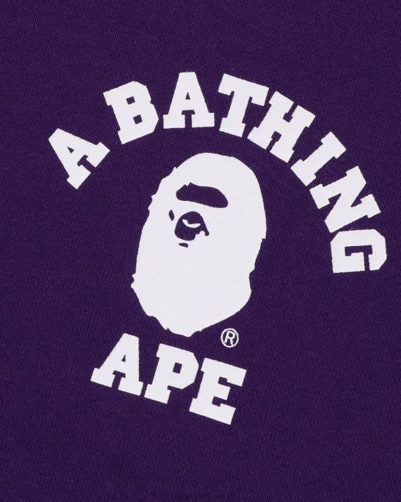 A Bathing Ape Mænd college afslappet pasform hættetrøje med fuld lynlås HH6J237 lilla