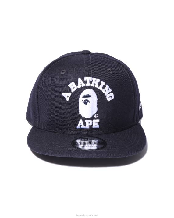 A Bathing Ape Mænd college new era snap back cap HH6J576 Marine blå