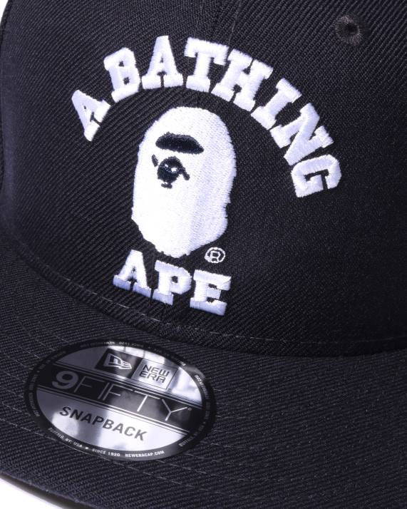 A Bathing Ape Mænd college new era snap back cap HH6J576 Marine blå