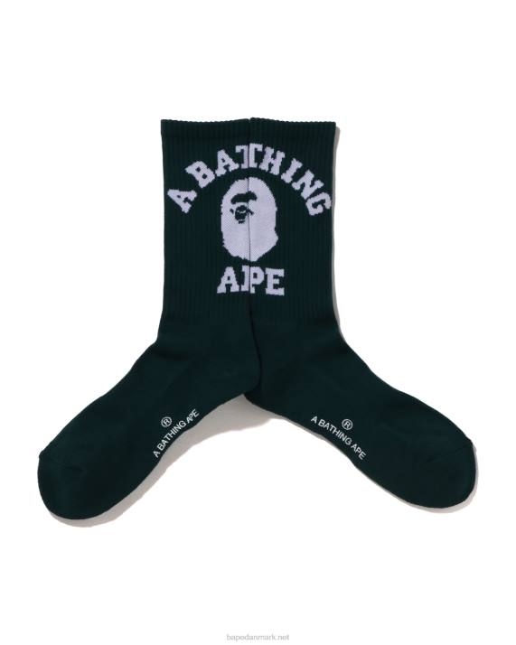 A Bathing Ape Mænd college sokker HH6J426 dyb jungle