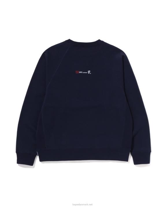 A Bathing Ape Mænd crewneck i afslappet pasform HH6J261 Marine blå
