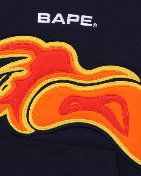 A Bathing Ape Mænd cutting abc camo termografi pullover med afslappet pasform HH6J343 Marine blå