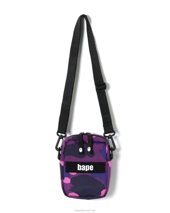 A Bathing Ape Mænd farve camo militær skuldertaske HH6J770 lilla