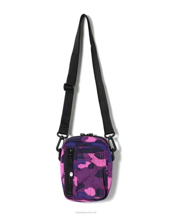 A Bathing Ape Mænd farve camo militær skuldertaske HH6J770 lilla
