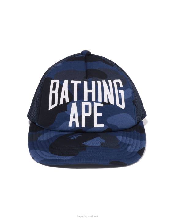 A Bathing Ape Mænd farve camo nyc logo mesh cap HH6J534 Marine blå
