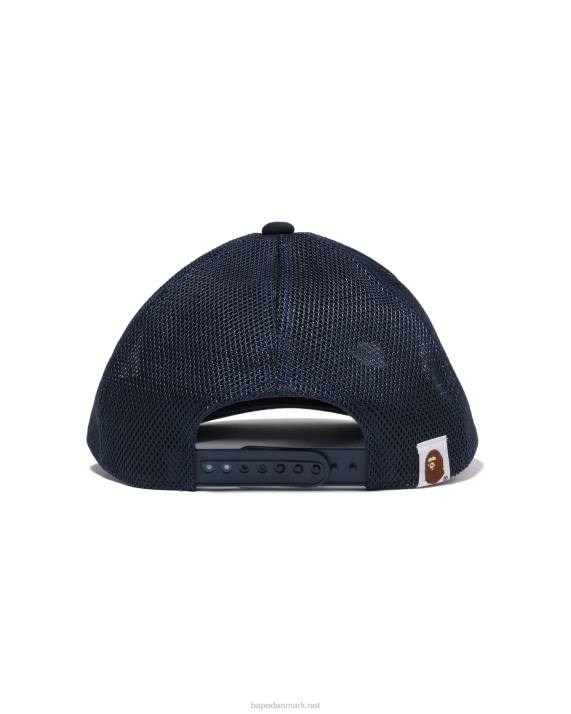 A Bathing Ape Mænd farve camo nyc logo mesh cap HH6J534 Marine blå