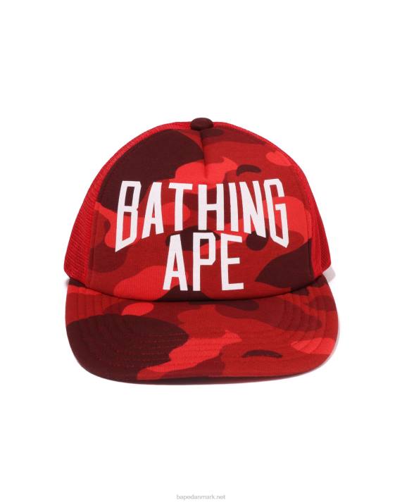 A Bathing Ape Mænd farve camo nyc logo mesh cap HH6J536 knaldrød