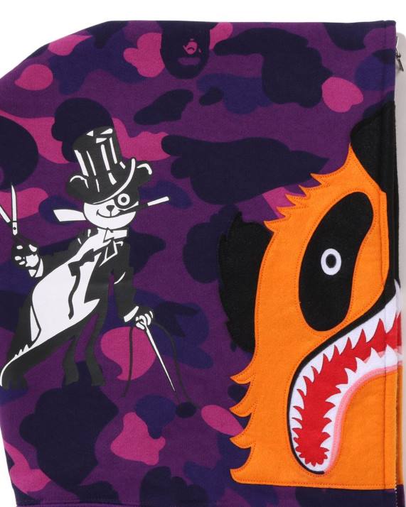 A Bathing Ape Mænd farve camo panda hættetrøje med fuld lynlås HH6J187 lilla