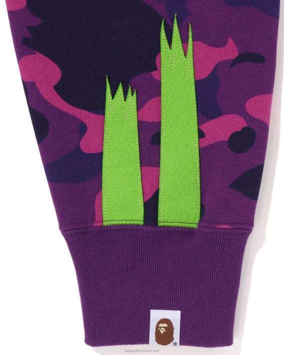 A Bathing Ape Mænd farve camo panda hættetrøje med fuld lynlås HH6J187 lilla