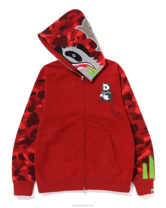 A Bathing Ape Mænd farve camo panda hættetrøje med fuld lynlås HH6J188 knaldrød
