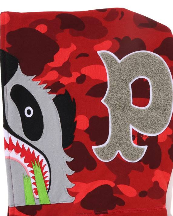 A Bathing Ape Mænd farve camo panda hættetrøje med fuld lynlås HH6J188 knaldrød