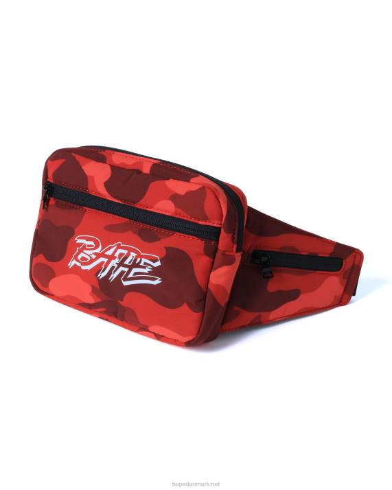 A Bathing Ape Mænd farve camo taljetaske HH6J762 knaldrød