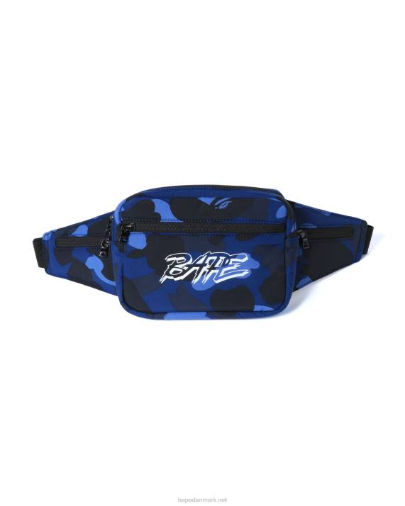 A Bathing Ape Mænd farve camo taljetaske HH6J763 Marine blå