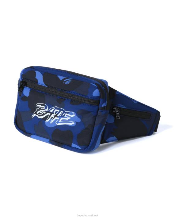 A Bathing Ape Mænd farve camo taljetaske HH6J763 Marine blå