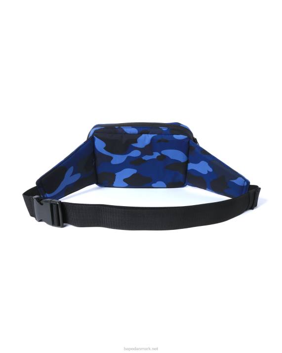 A Bathing Ape Mænd farve camo taljetaske HH6J763 Marine blå