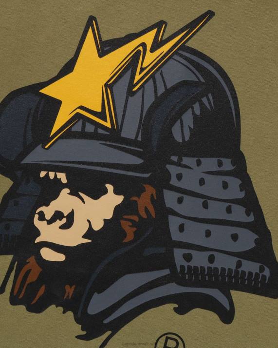 A Bathing Ape Mænd generel kabuto t-shirt HH6J124 mosgrøn