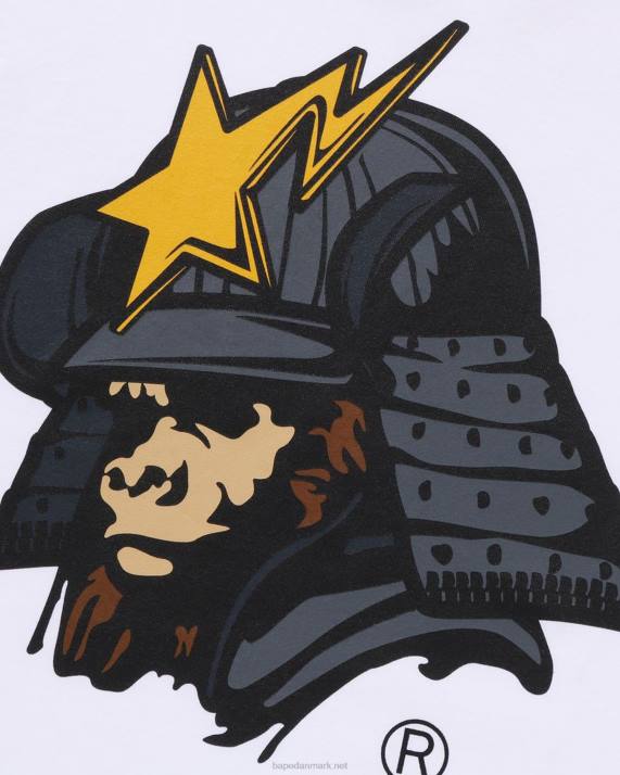 A Bathing Ape Mænd generel kabuto t-shirt HH6J125 hvid