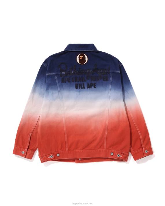 A Bathing Ape Mænd graduation champion denimjakke i løs pasform HH6J129 caise