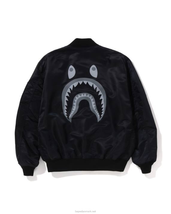 A Bathing Ape Mænd haj løs pasform ma-1 HH6J191 sort