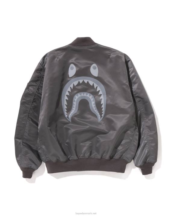 A Bathing Ape Mænd haj løs pasform ma-1 HH6J192 sølv
